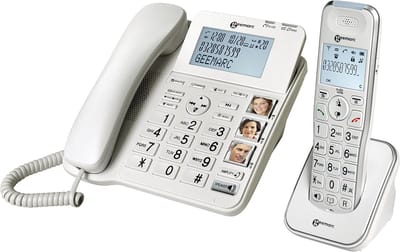 Versterkte Draadloze Telefoon met Extra Hoorn en Nummerweergave voor Slechthorenden