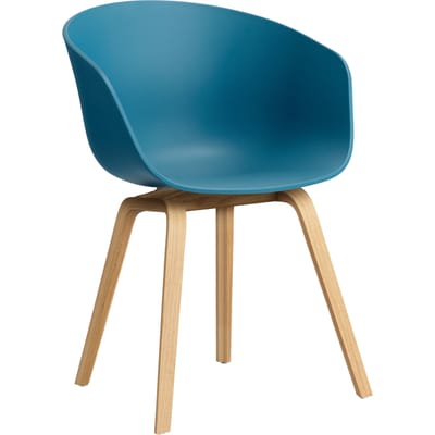 HAY About A Chair AAC 22 - Standaard glijders kunststof - lak op waterbasis - azure blue 2.0