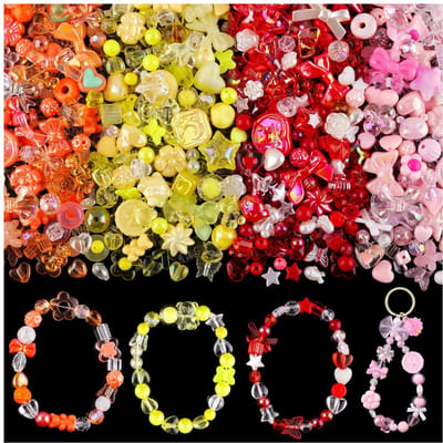 Acrylkralen voor het maken van armbanden, bloem boog vlinder snoep ster hart gummy beer Kawaii esthetische armband bedels, schattige kralen voor sieraden maken doe-het-zelf