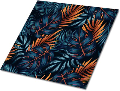 Tulup PVC Tegels - Exotische Bladeren Vinyl Tegels - 30 cm x 30 cm - Veelkleurig Vinyl Vloer Tegels - Set van 9 - Vinyl Wandtegels - Kinderen Plaktegels - Zelfklevende Vinyl Tegels - Plaktegels keuken en Badkamer