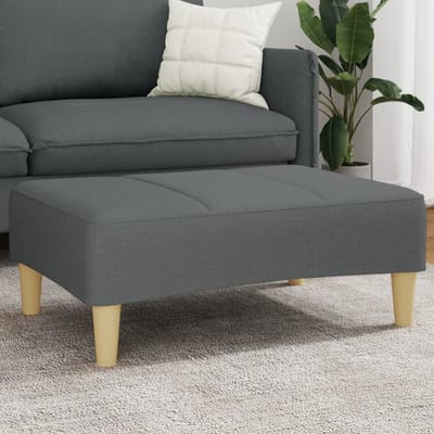 vidaXL - Voetenbank - 77x55x31 - cm - stof - donkergrijs