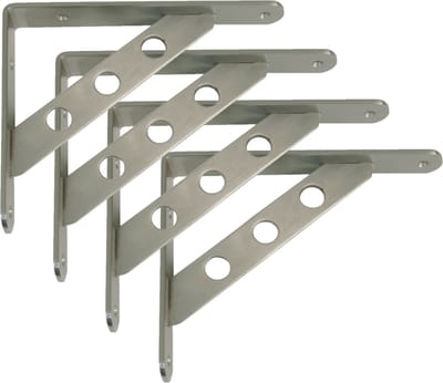 AMIG Plankdrager/steun Heavy Support - 4x - metaal - zilver - H200 x B160 mm - Tot 370 kg - boekenplank steunen