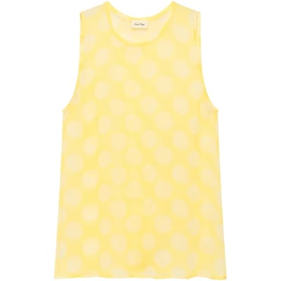 American Vintage Round Collar Printed Top Diva Size: S | Tanks &amp; Camis Outlet | Dames | Geel