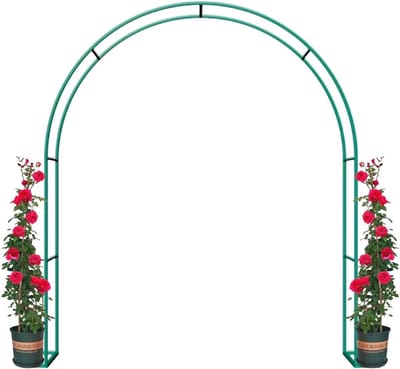 Buitenboog Prieel - Rozenboog Tuin - Klimplanten Ondersteunen - 19Mm Pijpdiameter - 240x25x220cm - Groen
