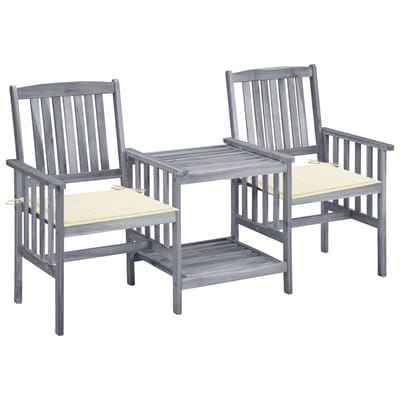 vidaXL - Tuinstoelen - met - tafeltje - en - kussens - massief - acaciahout