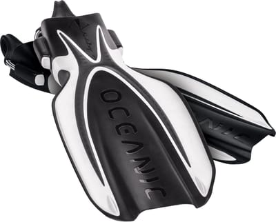 Oceanic Manta Ray - Zwemvliezen - Open Heel Duikvinnen - Volwassenen - Wit/Zwart - XS