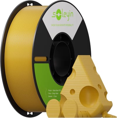 Creality Soleyin Basic PETG Filament - Geel- 3D Printer Filament - 1,75 mm - 1 kg - sterke en taaie glansafwerking - filament 3d printer - PETG is sterker en hittebestendiger - Eindproduct kan buiten in vochtige omstandigheden worden geplaatst