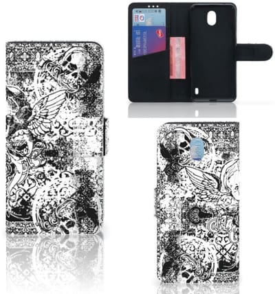 Telefoonhoesje met Naam Nokia 1 Plus Skulls Angel