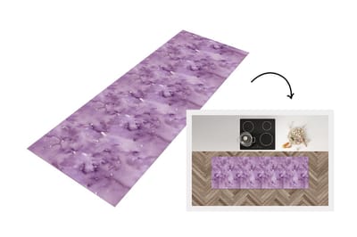 Keukenloper - Loper keuken - Waterverf - Patronen - Paars - 150x50 cm - Keukenloper vinyl