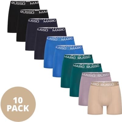 Mario Russo Boxershorts - Boxershort heren - Onderbroeken heren - 10-pack - S - Style Mix