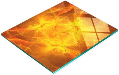 Decoratieve glazen serveerplank met afbeeldingen voor het serveren van snacks, goudkleurig, 60x52 cm