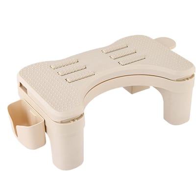 Voetsteun Bureau - Voetenbankje Ondersteuning - Houding Verbeteren - Met Massage Wielen - 45x24.5x16cm - Zwart