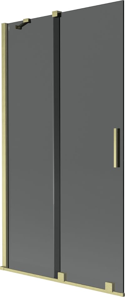 Mexen Velar 2-delige verschuifbare badwand 100 x 150 , grafiet, goud geborsteld - 896-100-000-41-55