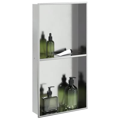 vidaXL - Douchenis - 32x62x9 - cm - roestvrijstaal - geborsteld - zilverkleurig