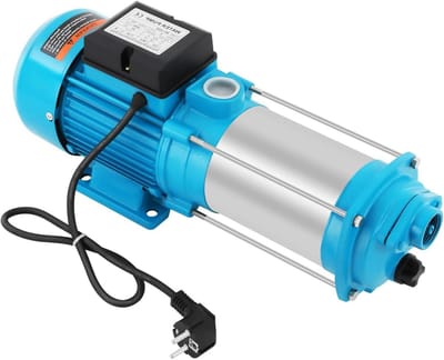 Centrifugaalpomp 2500 W huiswatervoorziening, tuinpomp, max. debiet 4000 l/u, 110 m opvoerhoogte, roestvrij staal, IP44, voor watervoorziening en pijpleidingbooster