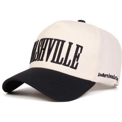 Unisex Nashville Letter Borduur Baseballpetten Lente Herfst Buiten Verstelbare Casual Petten Zonbescherming Pet Sportpet white