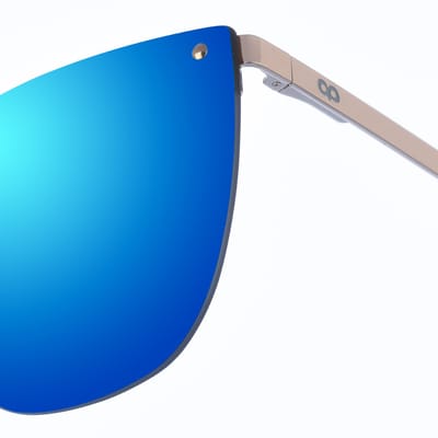 GUANTER unisex metalen zonnebril met ronde vorm