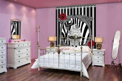 Cupcake Stripes Grey Photo Wallcovering