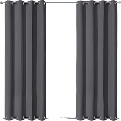 Waterdicht buitengordijnen - Winddicht en verduisterend - Voor Overkapping, Tuinterras, Gazebo en Pergola - Thermisch Geïsoleerd - Donkergrijs 140x213cm