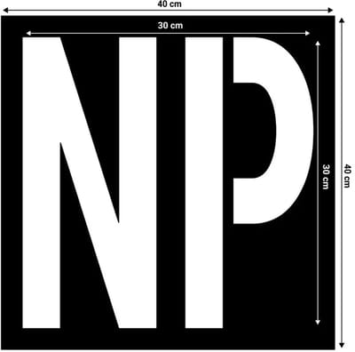 Spuitsjabloon NP niet parkeren - dibond materiaal - zwart met uitsparing | 40 x 40 cm