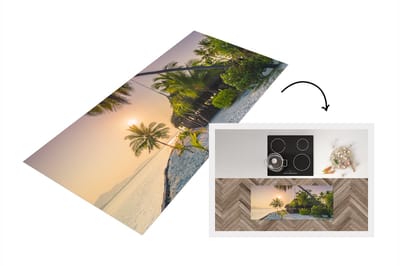 Keukenloper - Loper keuken - Strand - Palmbomen - Thailand - 120x50 cm - Keukenloper vinyl