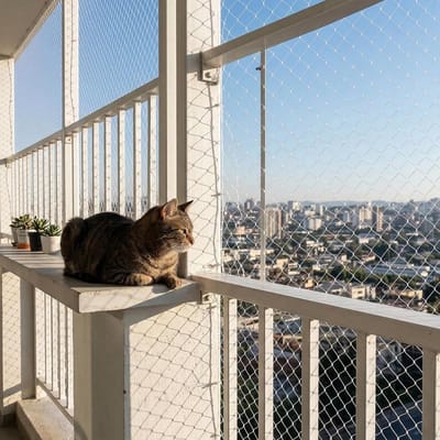 Kattennet Balkon - Veiligheidsnet - Kattenbescherming - Onzichtbare Bescherming - 2.5 x 10 meter - Wit