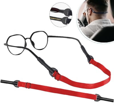 Verstelbare Neopreen Brillenband – Rood – Comfortabele & Duurzame Sport Brillenkoord – Unisex – Geschikt voor Zonnebrillen, Leesbrillen & Sportbrillen – 1 Stuk
