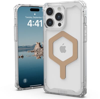 Urban Armor Gear Plyo iPhone 15 Pro Max Hoesje met MagSafe Ice Goud
