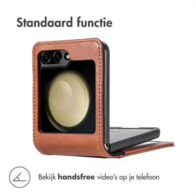 imoshion Hoesje - Geschikt voor Samsung Galaxy Z Flip 7 FE - Luxe Bookcase flip versie - Bruin