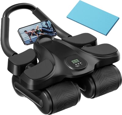 Buikspierroller - Core Trainer - Thuis Trainen - Automatische Rebound - Compact Ontwerp - Zwart