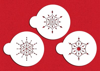 Designer Stencils Small Jeweled Snowflakes - Koekjes Sjabloon met kleine sneeuwvlokken