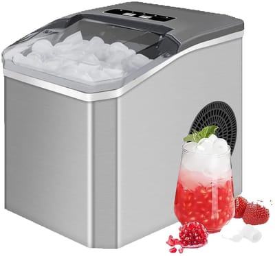 LUMÉ STORE IJsblokjesmachine - IJsmachine - IJsblokjesmaker Met IJsschep - IJsblokjes - Zelfreinigingsfunctie - 1.3 L - 220V - RVS