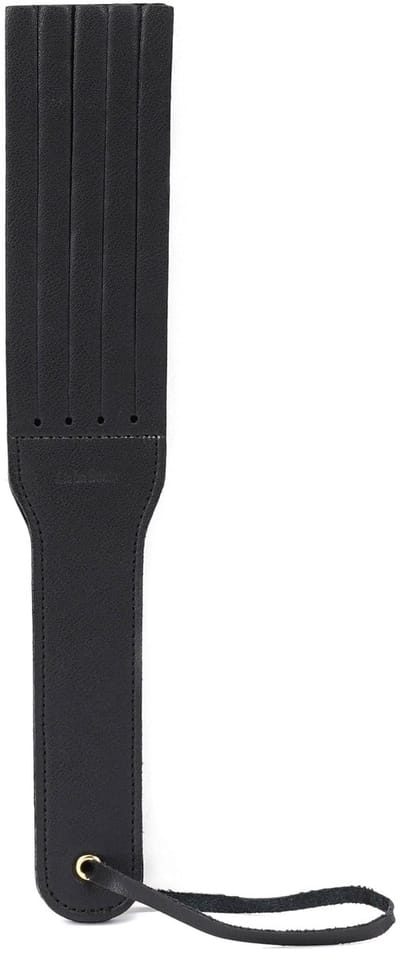Liebe Seele - Dark Secret Exclusieve Lederen Strafriem- Dubbele Paddle - Zwart