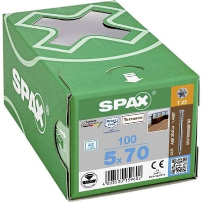 SPAX 0537000500703 R 88192 Zylinderkopf T-STAR Houtschroef 5 mm 70 mm T-STAR plus RVS A2 100 stuk(s)