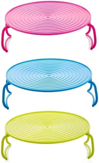 Magnetron Dienbladen - Stoomrek Rooster - Gezond Koken - Inklapbare Poten Ruimtebesparend - 235 cm Diameter - Set van 3 Kleuren