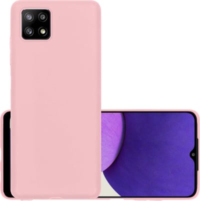 Hoesje - Geschikt voor Samsung Galaxy M22 - Sterk & Shockproof - Hoes Cover - Siliconen Case - Lichtroze
