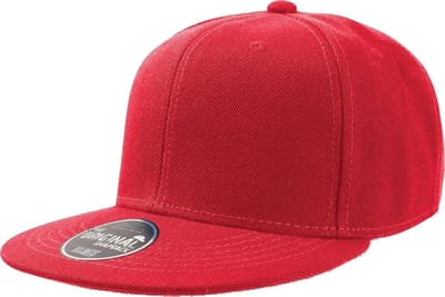 Atlantis Kinderen/Kinderen Flat Visor 6 Panel Snap Back Cap (Rood)