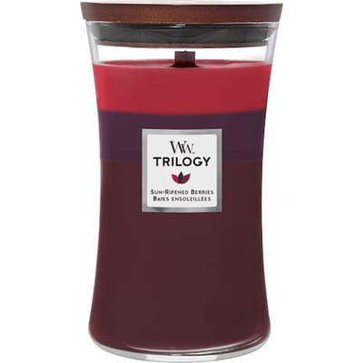 WoodWick Hourglass Trilogy Large Geurkaars - Sun Ripened Berries - 130 branduren