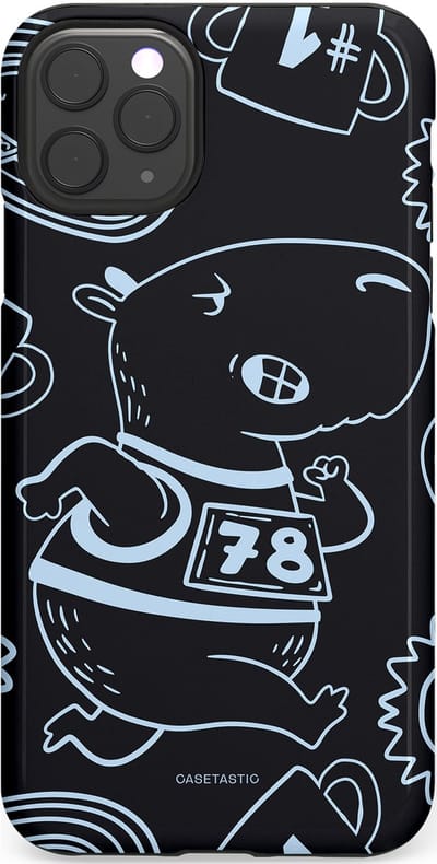 Casetastic Hoesje Geschikt voor Apple iPhone 11 Pro Max - Stijlvolle Beschermende Duo-layer Case - Capibara kampioen
