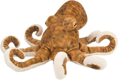 Wild Republic pluche dier knuffel Octopus/inktvis - 30 cm - bruin - zeedieren