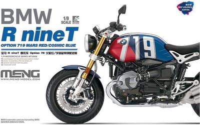 Meng Model Modelbouwpakket Auto - MENG MT003T BMW R Nine T - Pre Colored - Mars Red/Cosmic Blue Plastic - 1:9 - Modelbouw