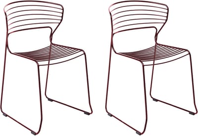 PISTOIA - Set van 2 tuinstoelen - Rood - Staal