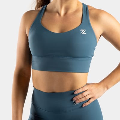 ZEUZ Sport BH Dames - Sportbh, Shock Absorber Sportbeha Sport BRA, Fitness & Crossfit Beha Top - 70% Nylon & 30% Elastaan - Blauw - Maat XL