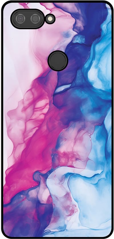 Smartphonica Telefoonhoesje Geschikt voor Xiaomi Mi 8 Lite met Roze Blauw Marmer Opdruk - TPU Backcover Case Rose Blue Marble Design geschikt voor Xiaomi Mi 8 Lite
