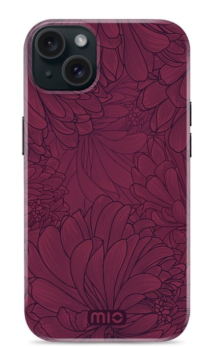 Mio by Mobilize Hoesje geschikt voor Apple iPhone 13 MagSafe Telefoonhoesje Hardcase | Mio by Mobilize Backcover | Geschikt voor MagSafe | Geschikt voor Draadloos Opladen met Magnetische Ring | Geschikt voor MagSafe Case - Berry Blooms | Rood