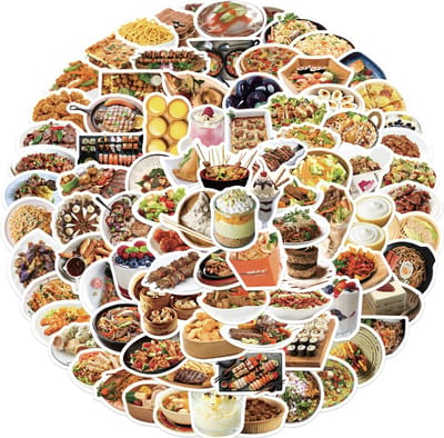 Winkrs | Gerechten Stickers | Eten, voedsel, restaurant | 90 stuks