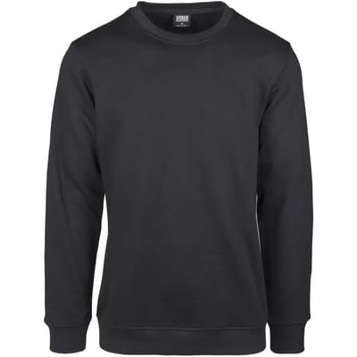Urban Classics - Basic Terry Crew Sweater/trui - S - Zwart