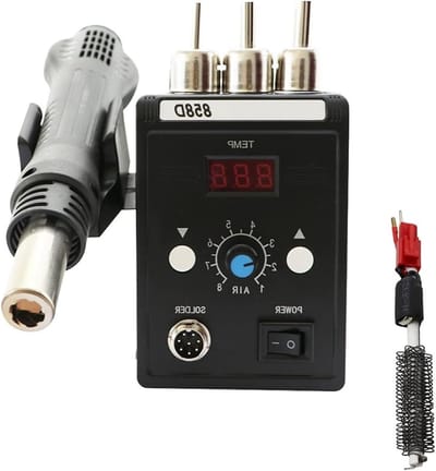 Soldeerstation Hete Lucht - Reparatie Tool - Elektronica Repareren - LED Digitaal Beeld - 700W - Zwart