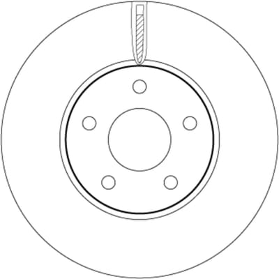 Remschijf TRW DF6975 voorkant, geventileerd, 1 Stuk