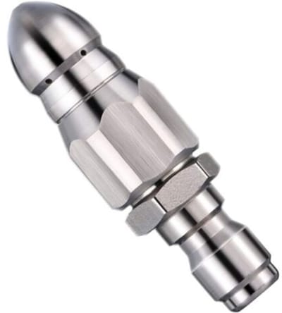 RVS Hogedruk Afvoerreinigingsmondstuk met 1/4 Inch Snelsluiting voor Hogedrukreinigers en Drainage Systemen